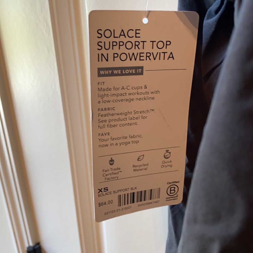 Athleta Solace Support Top In Powervita XS Black - Picture 5 of 5